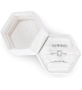 WantGor Velvet Jewelry Ring Box, 3 Slots Hexagon Ring Gift Box Vintage Ring Display Holder Case f...