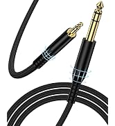 3.5mm to 6.35mm Stereo Audio Cable, Braided 1/4 Male to 1/8 Male TRS Bidirectional Stereo Aux Cor...