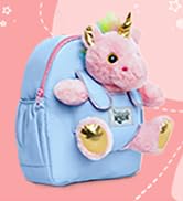 toddler backpacks for girls 2-4 with stuffed unicorn toy