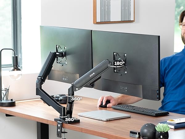 Dual Monitor Counterbalance Desk Mount