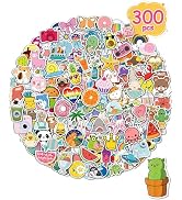 Sticker for Water Bottles, 300 Pcs/Pack Cute Vinyl Waterproof Vsco Laptop Stickers for School Stu...