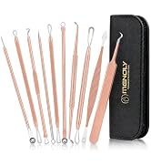Pimple Popper Tool Kit, MENOLY 10 Pcs Blackhead Remover Comedone Extractor Acne Removal Kit for B...