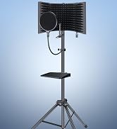 Professional Studio Recording Microphone Isolation Shield, Pop Filter,High density absorbent foam...