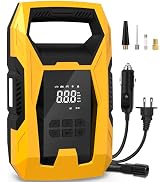 CARSUN AC/DC Tire Inflator Portable Air Compressor, Dual Power for Home 110V AC and Car 12V DC Ai...