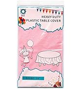 D&Z 12 Pack 84" Round Plastic Tablecloth Disposable Table Cloth Table Covers for Indoor Outdoor P...