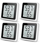 Indoor Humidity Meter Hygrometer 4Pack, Room Thermometer for Accurate Room Temperature Monitor, D...