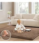 ILPEOD Baby Play Mat 1.2" Thick Memory Foam Nursery Rug Area Rug, 6’7” X 4’11” Yoga Mat Playmat C...