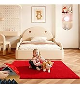 Ehayx Red Rugs for Bedroom, 4x6 Soft Fluffy Small Area Rug for Living Room, Shag Bedside Carpet f...