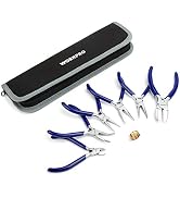 WORKPRO 7-Piece Jewelers Pliers Set, Jewelry Making Tools Kit with Easy Carrying Pouch (Blue)
