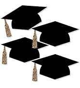 Big Dot of Happiness Gold Graduation Decorations - Cap Essentials, Elegant Golden Accents, Double...