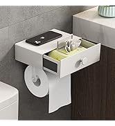 Toilet Paper Holder with Shelf VOLDRA Toilet Paper Holder with Storage Wipes Dispenser for Bathro...