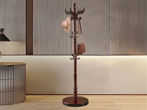vintage wood coat rack