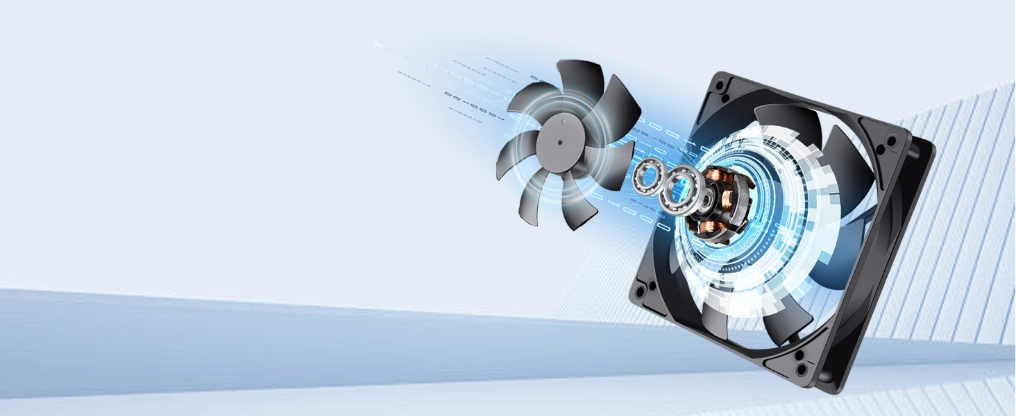 GDSTIME 120mm Computer Fan with AC Plug, Variable Speed AC 110V 120V 220V 240V for Receiver DVR