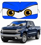 Car Windshield Sun Shade, Blue Monster Eyes Large Foldable Front Window Sunshade, UV Heat Protect...