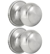HOSOM 2 Pack Dummy Door Knob, Keyless Closet Door Knobs Satin Nickel Dummy Door Handle, Exterior/...