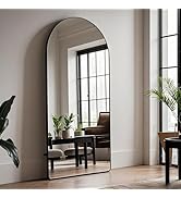 TinyTimes 64''x21'' Arched Full Length Mirror with Stand, Full Body Mirror, Mirror Full Length,Fl...