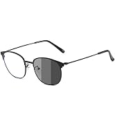 YIMI Blue Light Blocking Glasses Photochromic Sunglasses for Women Men Round Cateye Frame UV Filt...