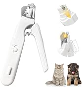 Dexmary 2-in-1 Dog Nail Trimmers & Dog Nail Grinder, Dog Nail Clippers with 2 LED Lights & Safety...