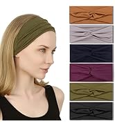 IVARYSS Headbands for Women Non-Slip, Twist Knotted Stretchy Hair Bands Yoga Running Workout Fash...