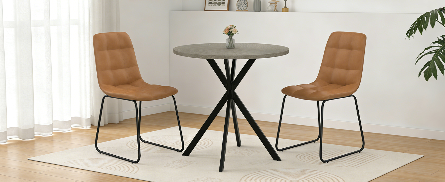 Round Dining Table Chairs Set for 2