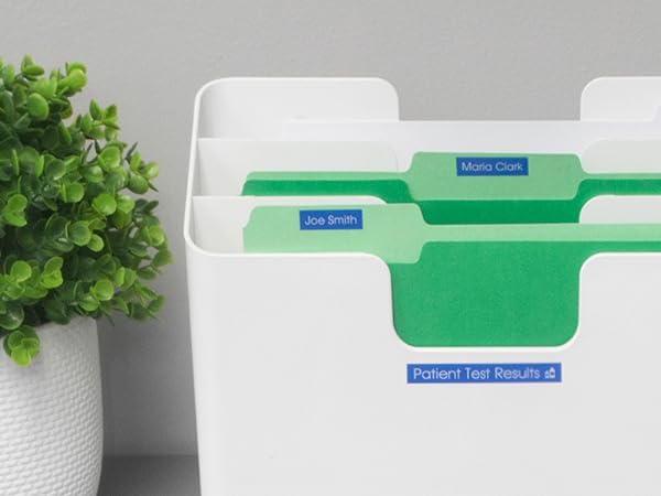 Medical lab file organizer with labeled manila folders