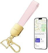 Keychain, Works with Apple Find My, Leather Car Keychain for Women and Men, Car Key Fob Holder, K...