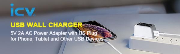 ICV USB Wall Charger 5V 2A