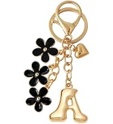 Snycler Bubble Initial Keychain Cute Flower Charms Keyring for Handbag Backpack–Personalized A-Z ...
