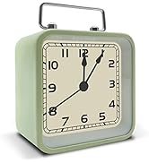 Night Light Alarm Clock, 3.5" Vintage Analog Silent Clock with Snooze Alarms, Non Ticking Battery...