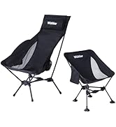 Wildhiker 1 Camping Chairs with Deep Recline and High Back and 1 Compact Folding Portable Chair w...