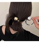 TUCEWP 2Pcs Bracelet Hair Ties for Women Girls Ball Elastic Hair Bands for Thick Long Curly Hair ...