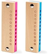 Koogel 2PCS Kids Harmonica, 10 Hole Wooden Beginner Harmonica Mouth Organ Harmonica Toy Musical I...