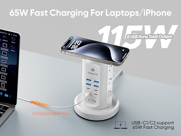 65W Fast Charging For Laptops/iPhone