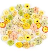 ATTGREAT Fake Flower Heads Small Silk Flower Bulk Mini Artificial Daisy Roses Buds 3D Faux Floral...
