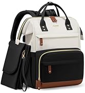 LOVEVOOK Diaper Bag Backpack, Black-Beige