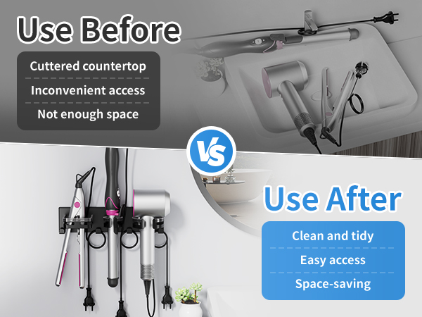 hair dryer and straightener holder