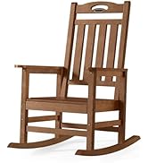 SUUNYN Outdoor Rocking Chair, High Back Porch Rocker Chair, All Weather Resistant HDPE Oversized ...