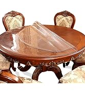 Clear Round Dining Table Protector Tablecloth Cover Desk Top Pad Mat for Glass Furniture Kitchen ...