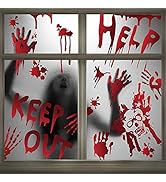 CCINEE Halloween Bloody Footprint Sticker,Scary Handprint Floor Wall Decal for Halloween Party De...