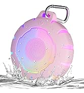 HEYSONG Waterproof Bluetooth Speaker, IPX7 Mini Shower Speaker with 24H Playtime, LED Light, Floa...