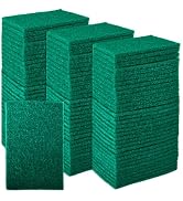 CONLI 100 PCS Scouring Pad Reusable Household Green Scrubbing Pads for Cleaning, Multipurpose 6" ...