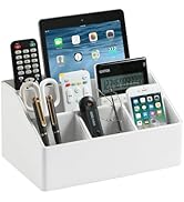 MEIBOOCH PU Leather Desk Organizer, Luxury Remote Control Holder for Home, Office Desk Accessorie...