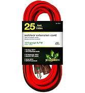 GoGreen Power (GG-14025) 12/3 25’ SJTW Outdoor Extension Cord, Lighted End, 25 Ft