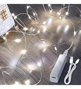 16FT Lipstick Rechargeable Fairy Lights, Twinkle Lights Battery Operated, Mini Indoor LED String ...