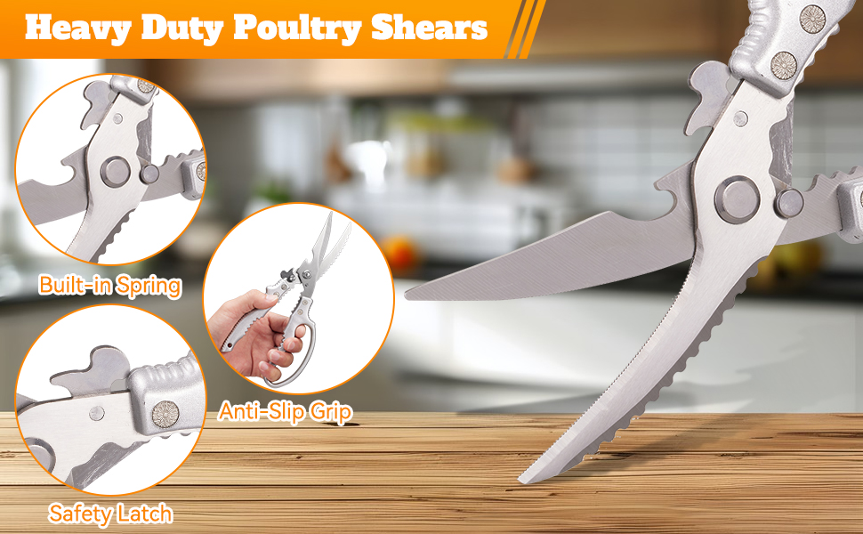 Poultry Shears, Heavy Duty Kitchen Scissors All Purpose