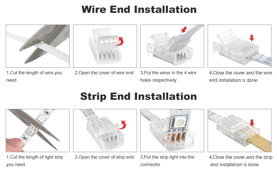 led strip connector 4 pin