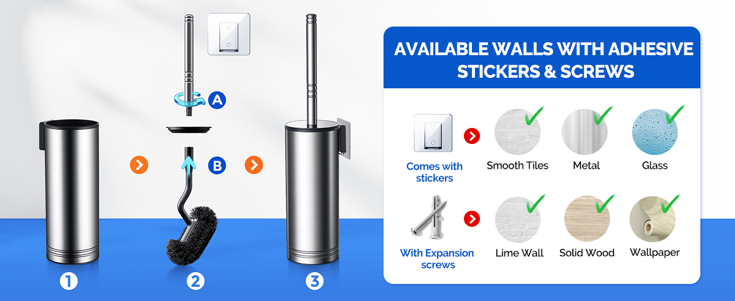 stainless steel toilet brush