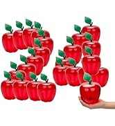 HANZE 24 Pack Large Plastic Red Apple Containers - Ideal for Teachers Appreciation, Gifts, and Fe...