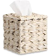Sumnacon Wicker Tissue Box Cover, Square Tissue Box Holder, Hand Woven Facial Tissues Dispenser, ...