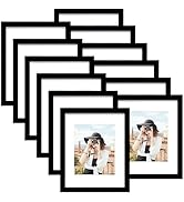 Picrit 9x12 Picture Frame Set of 12, Display 6x8 with Mat or 9x12 Without Mat, Photo Frames for W...